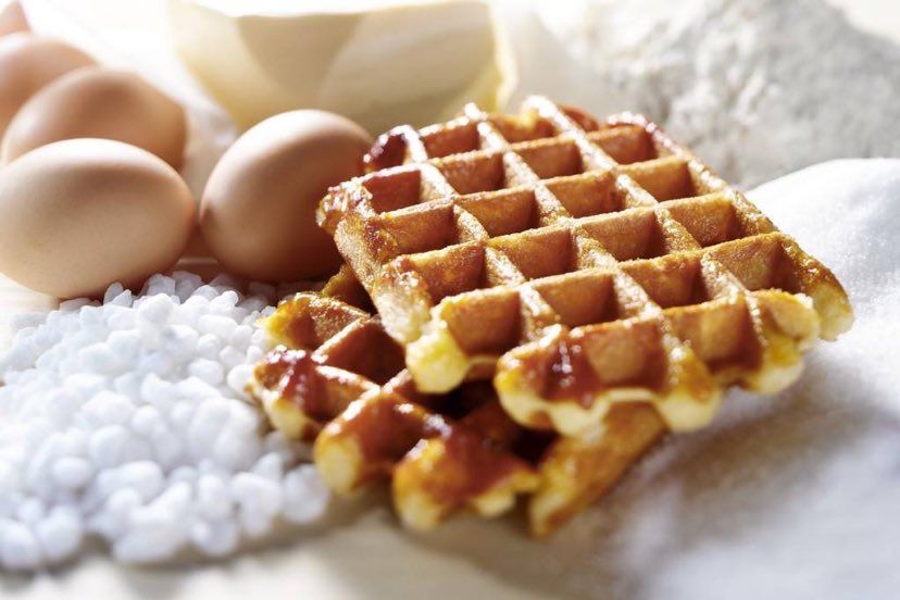 Gaufre au sucre perlé préparée pour un événement